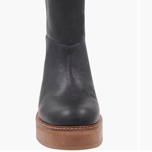 Black Leather Knee-High Boots